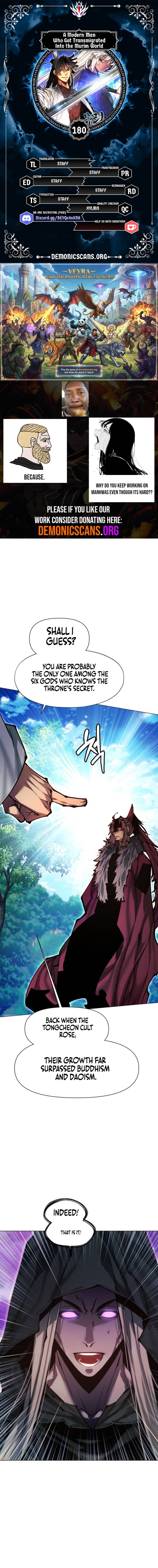 A Modern Man Who Got Transmigrated Into the Murim World Chapter 180 - Page 1