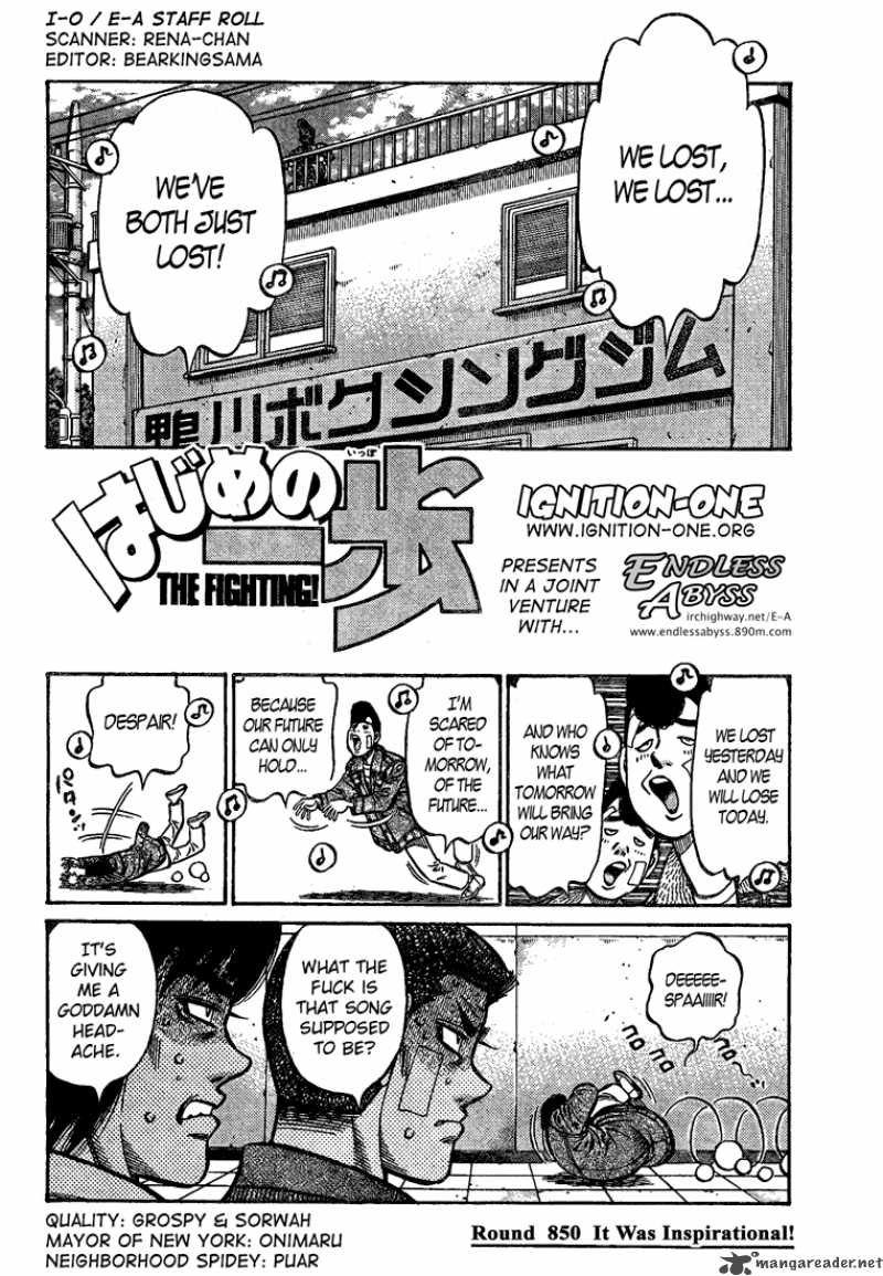 Hajime no Ippo Chapter 850 - Page 1